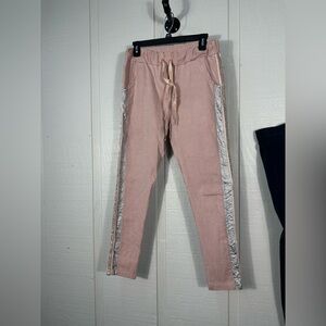 Brand Bazar Pink and Silver Elastic Waist Pants No Size, See Measurement…
